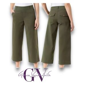 Gloria Vanderbilt Wide Leg Cropped Pants Pull On Jeans Size 8